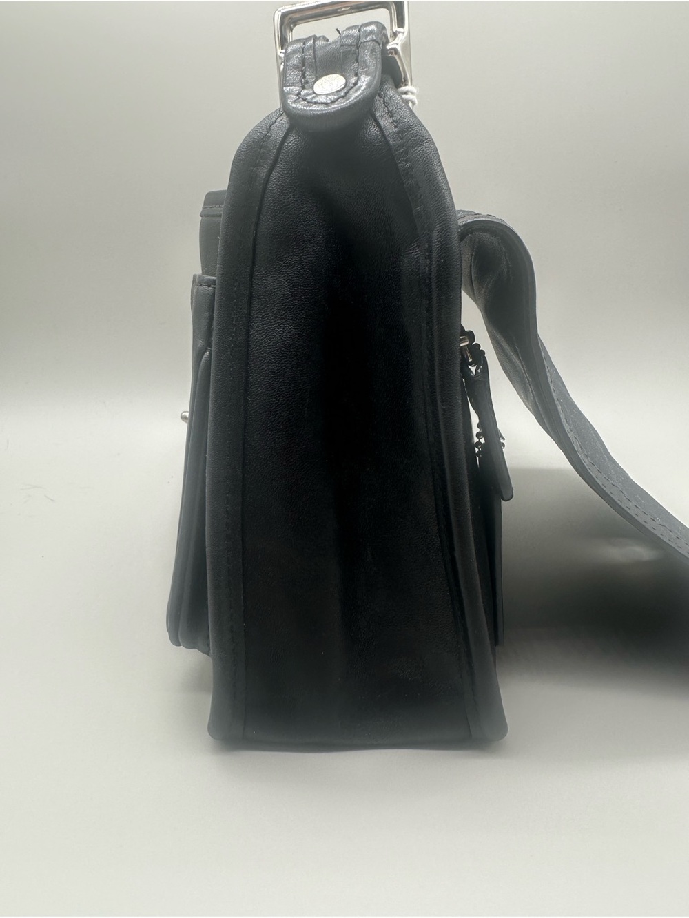 Coach Legacy Archive Rambler Black Leather Crossbody Bag with Silver Turnlock - Picture 7 of 11